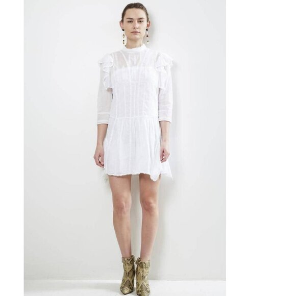 Isabel Marant Dresses & Skirts - Isabel Marant Étoile Alba Ruffle-Trimmed Embroidered Dress